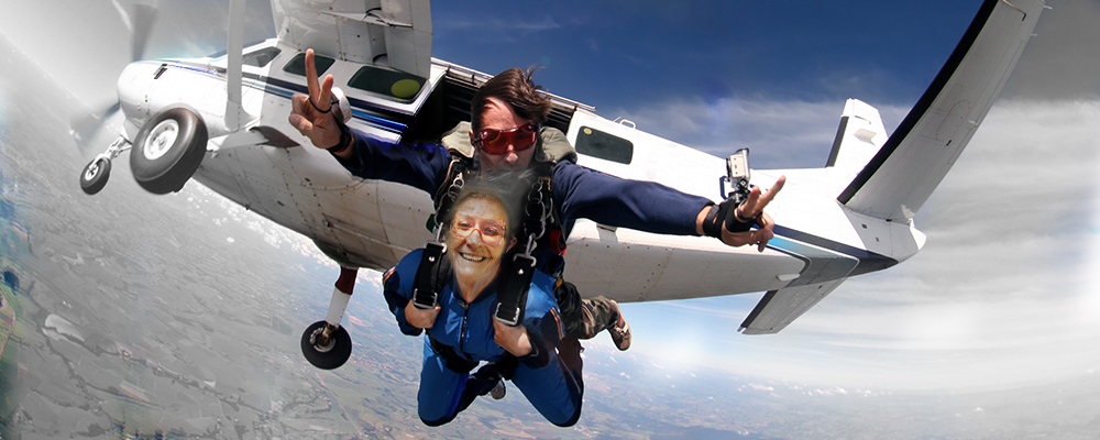 Old Woman Sky Diving